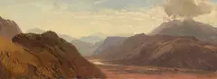 Karl Millner, Weiter Blick in das Etschtal bei Bozen, Ca. 1860, Oil on paper