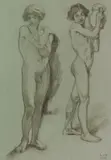 Ludwig von Hofmann, Zwei stehende männliche Akte