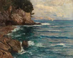Albert Wenk, Felsenküste auf Capri, Ca. 1900-1920, Oil on canvas