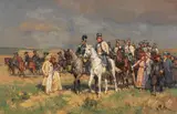 Wilhelm Velten, Begegnung auf der Landstraße, Ca. 1880-1920, Oil on panel