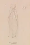 Carl Spitzweg, Orientale mit Turban und Wasserpfeife, Ca. 1845-1850, Pencil drawing