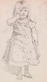 Anton von Werner, Die Tochter des Künstlers, Ca. 1870, Pencil drawing