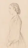 Friedrich Eduard Meyerheim, Zugeschrieben - Junge Frau im Profil, Ca. 1830-1860, Pencil drawing