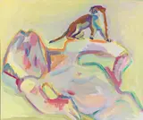 Maria Lassnig, Ich bin der Hlg. Franziskus der Waldtiere (Selbstporträt mit Marder)