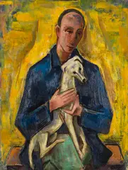 Mann (Jüngling) mit Hund by Karl Hofer, 1918, Oil on canvas, sold Jun 2016