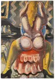 Paul Kleinschmidt, Akt auf rotem Sessel. Rückenakt auf rotem Sessel, 1949, Oil on canvas