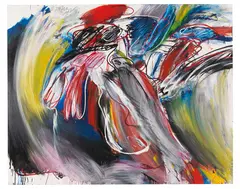 Figuren by Walter Stöhrer, 1985, Mixed media on canvas, sold Jun 2016