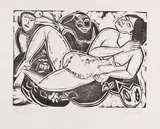 Liegender Akt by Ernst Ludwig Kirchner, 1911, Woodcut, sold Jun 2016