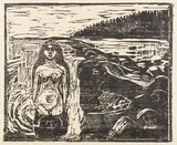 Edvard Munch, Badendes Weib, 1899, Woodcut