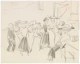 Tanzcafé by Ernst Ludwig Kirchner, Um 1910, Pencil drawing, sold Jun 2016