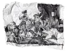 Javier Arce, Goya / Chapmann Brothers, 2010, Felt-tip pen drawing