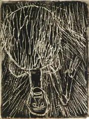 Georg Baselitz, Trommler, 1981/82, Linocut