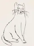 Andy Warhol, Sam sitting, Wohl um 1955, India Ink