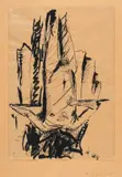 Georg Baselitz, Akt, 1972, Pen and India ink