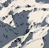 Gerhard Richter, Schweizer Alpen I, 1969, 5 Farbserigraphien, jeweils auf festem glatten Papier