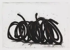 Four Indeterminate Lines by Bernar Venet, 2014, Etching in colors, sold Jun 2016