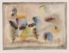 Mondlandschaft (Komposition, chinesisch, hell zart) by Hans Reichel, 1953, Watercolor, sold Jun 2016