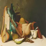 Samuel Bak, Ohne Titel (Stillleben mit Birnen)