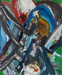 Ohne Titel by Helmut Sturm, 1989, Oil on fibreboard, sold Jun 2016