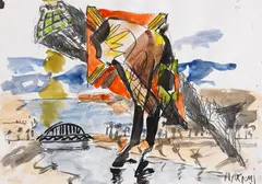 Harpyie by Markus Lüpertz, Wohl 1975, Gouache, sold Jun 2016
