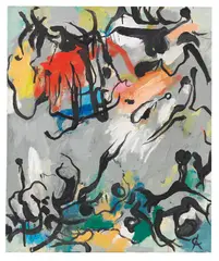 No 73/N12 by Rolf Cavael, 1973, Oil on canvas, sold Jun 2016