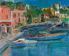 Hans Purrmann, Der Hafen von Porto d'Ischia, 1955/57, Oil on canvas