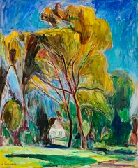 Hans Purrmann, Haus unter Bäumen, Frühe 1920, Oil on canvas