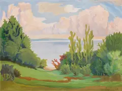 Erich Heckel, Am See, 1950, Tempera