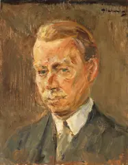Max Liebermann, Bildnis Erich Hancke - Kopfstudie, 1929, Oil on panel