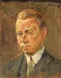 Max Liebermann, Bildnis Erich Hancke - Kopfstudie, 1929, Oil on panel