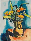 Karl Schmidt-Rottluff, Stillleben Sommerblumen (Ringelrosen)