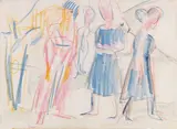 Frauen in Landschaft by Ernst Ludwig Kirchner, Um 1925/1930, Drawing, sold Jun 2016