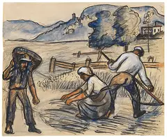 Bei der Ernte by Max Pechstein, 1924, Brush and India ink drawing, sold Jun 2016