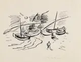 Max Pechstein, Fischerleben, Monterosso, Um 1924, Pen and India ink drawing