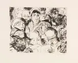 Max Beckmann, Die Kriegserklärung, 1914, Drypoint