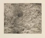 Ernst Ludwig Kirchner, Berghang mit Ziegen, 1920, Etching