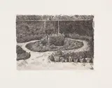 Giorgio Morandi, Il giardino di via Fondazza, 1924, Etching