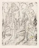 Ernst Ludwig Kirchner, Bergtannen, 1920, Etching