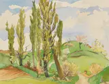 Pappelgruppe by Erich Heckel, 1944, Watercolor, sold Jun 2016