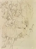 Skizze nach der Scuola Ferrarese by Ernst Ludwig Kirchner, Um 1905/1911, Pen and India ink, sold Jun 2016