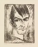 Otto Mueller, Selbstbildnis nach rechts (2), 1921/22, Lithograph