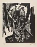 Bildnis Niemeyer by Karl Schmidt-Rottluff, 1922, Woodcut, sold Jun 2016