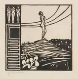 Männliche Figur auf einem Berg (Die Sehnsucht) by Ernst Ludwig Kirchner, 1905, Woodcut, sold Jun 2016