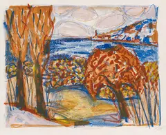 Herbstlandschaft by Otto Dix, 1965, Lithograph in colors, sold Jun 2016