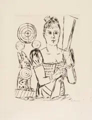 Schießbude by Max Beckmann, 1921, Drypoint, sold Jun 2016