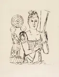 Max Beckmann, Schießbude, 1921, Drypoint