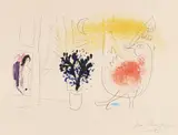 Marc Chagall, Le coq rouge, 1952, Lithograph in colors