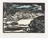 Nordseeküste by Erich Heckel, 1955, Woodcut in colors, sold Jun 2016
