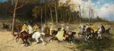 Jan Chełmiński, Parforcejagd, 1876, Oil on canvas