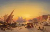 Ludwig Mecklenburg, Venedig im Abendlicht, 1854, Oil on canvas